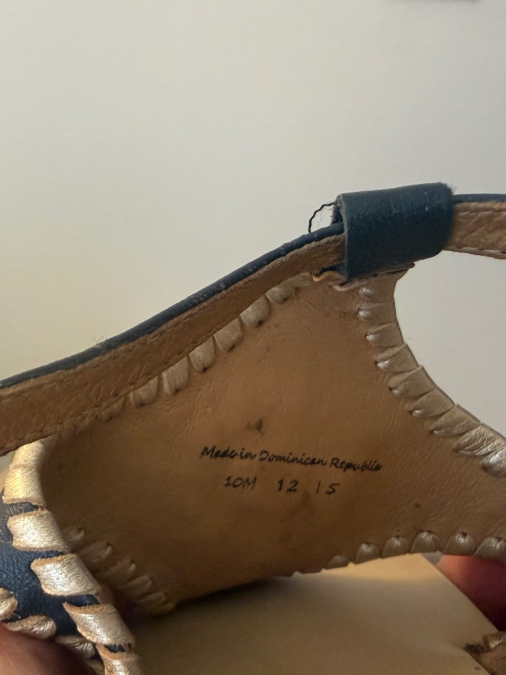 Jack Rogers Maci Sandals - Midnight Blue with Gold Whipstitching - Picture 6 of 6
